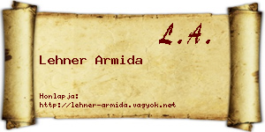 Lehner Armida névjegykártya